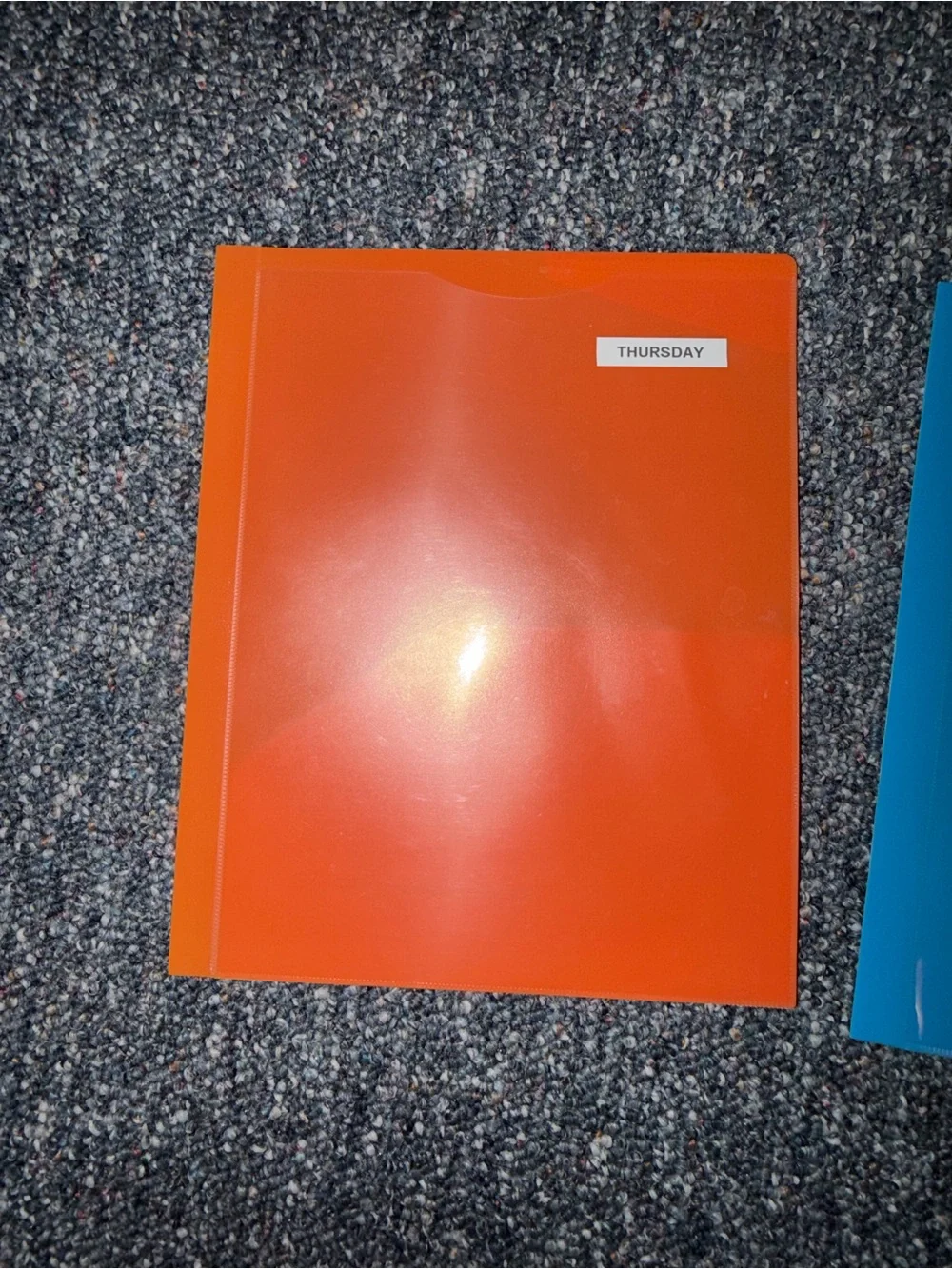 Set of 4 Colorful Plastic Binders - Orange, Blue, Green, Yellow